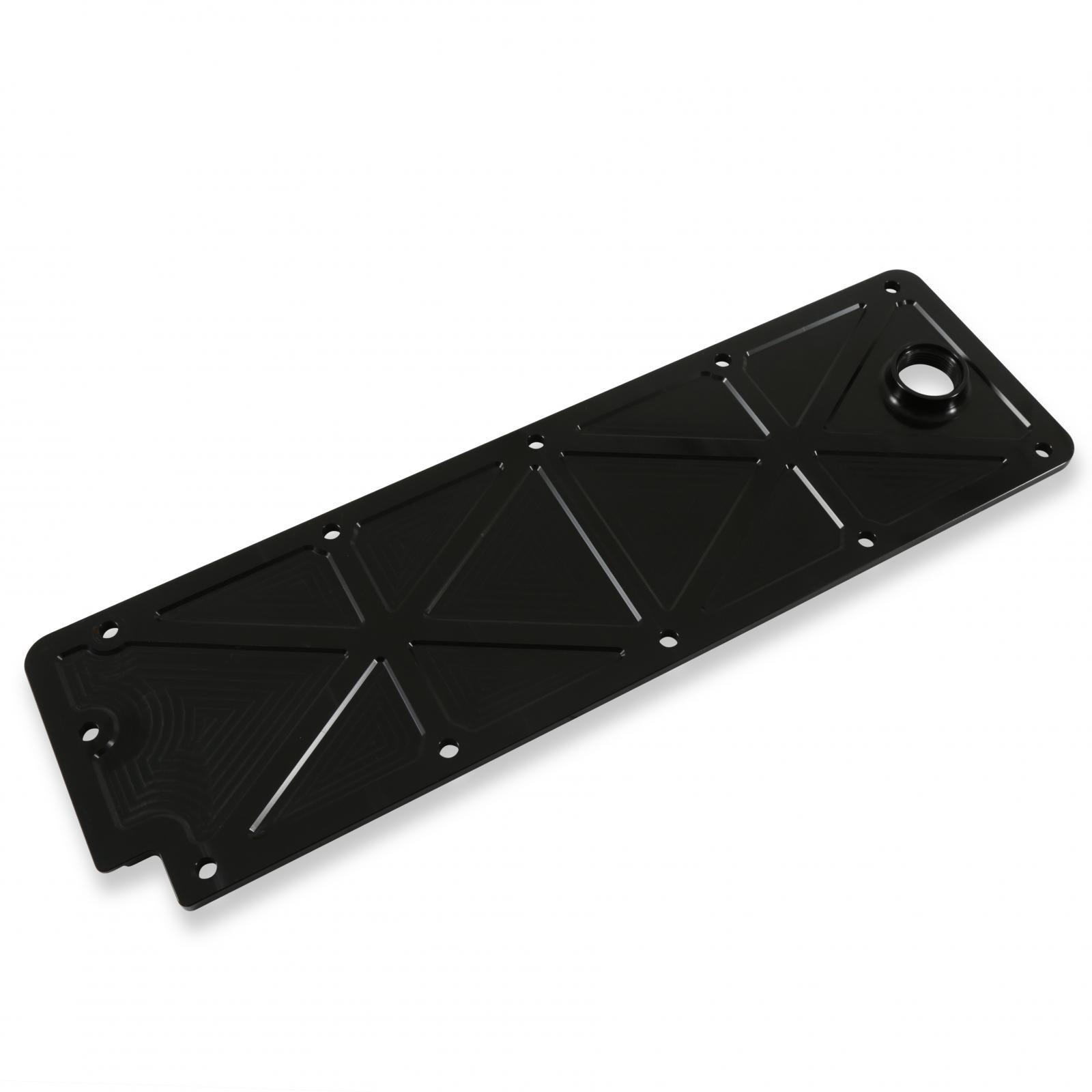 LS Valley Cover with Oil Fill Black Billet for GM LS2/LS3/LS7/LSX Applications, Trussed Design Holley-2