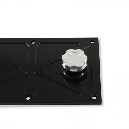 LS Valley Cover with Oil Fill Black Billet for GM LS1/LS6 Applications, Trussed Design Holley-2