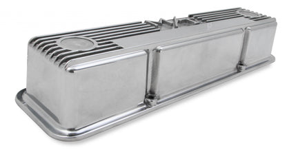 M/T Valve Covers Vintage Style Finned SBC Chevrolet Small Block Perimeter Bolt Cast Aluminum Holley-6