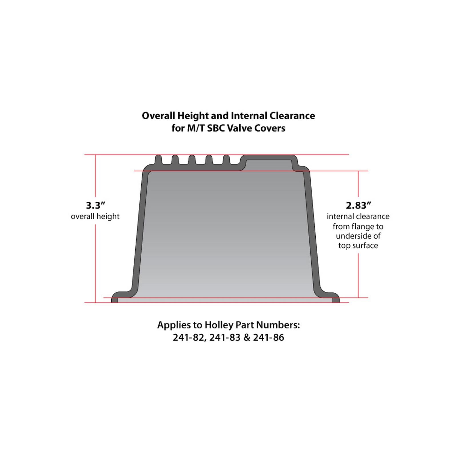 M/T Valve Covers Vintage Style Finned SBC Chevrolet Small Block Perimeter Bolt Cast Aluminum Holley-10