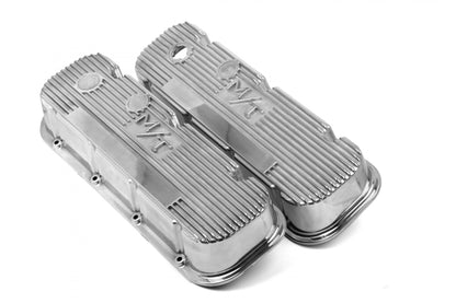M/T Valve Covers Vintage Style Finned BBC Chevrolet Big Block Cast Aluminum Holley-8