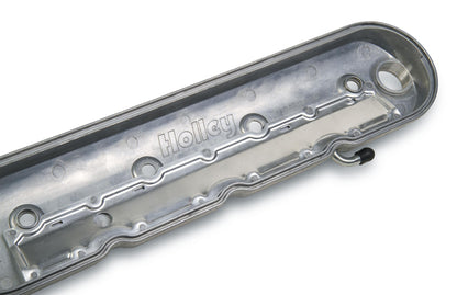 LS Valve Covers Polished Standard Height LS Valve Covers W/ Coil Mounting Posts, Cast Aluminum Polished Finish Holley-6