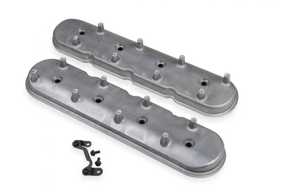 Standard Height LS Valve Covers for Dry Sump Applications Natural Cast Standard Height LS Dry Sump Valve Covers Without Oil Fill, Cast Aluminum Natural Cast Finish Holley
