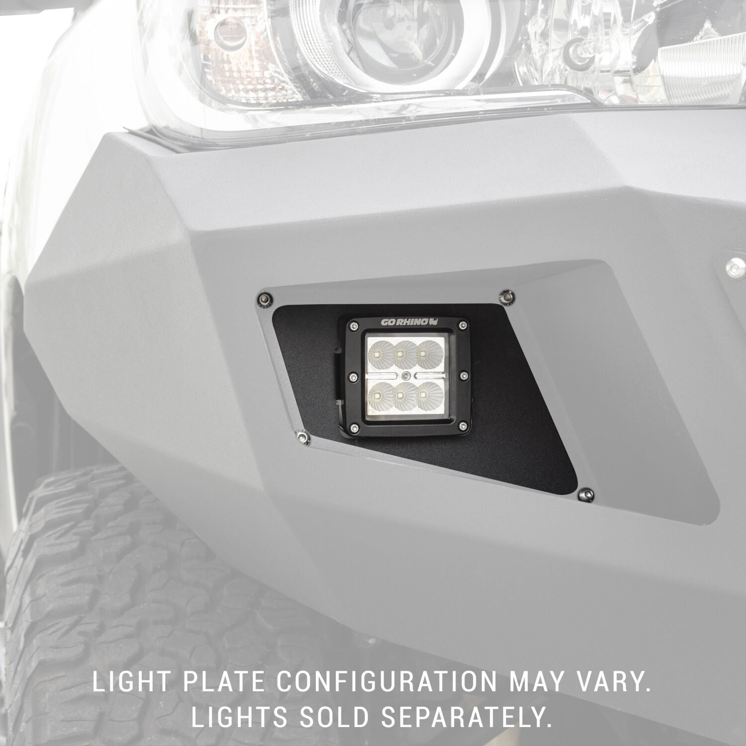 BR6/BR11 Light Plates Textured Black Designed for Rigid D-Series Dually 2010-2018 Dodge Ram 2500/3500 Go Rhino-1