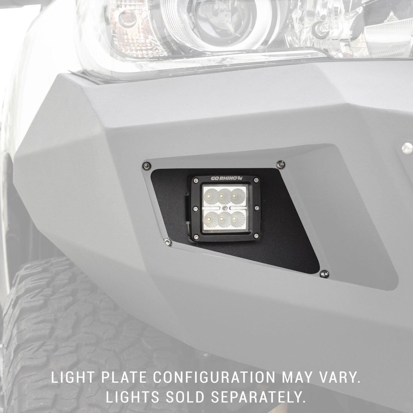 BR6/BR11 Light Plates Textured Black Designed for Par# 751002 2010-2018 Dodge Ram 2500/3500 Without Park Sense Go Rhino-2