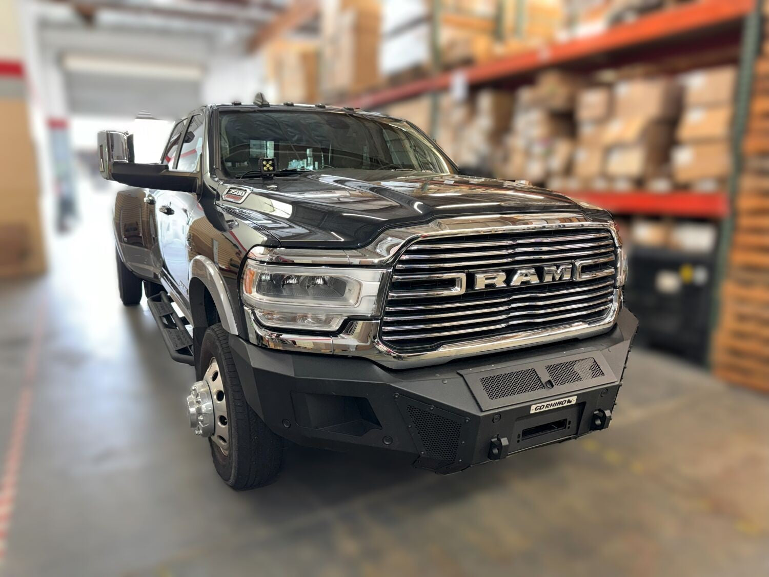 BR11 Front Bumper Replacement Textured Black 2019-2024 Ram 2500/3500 Go Rhino-1