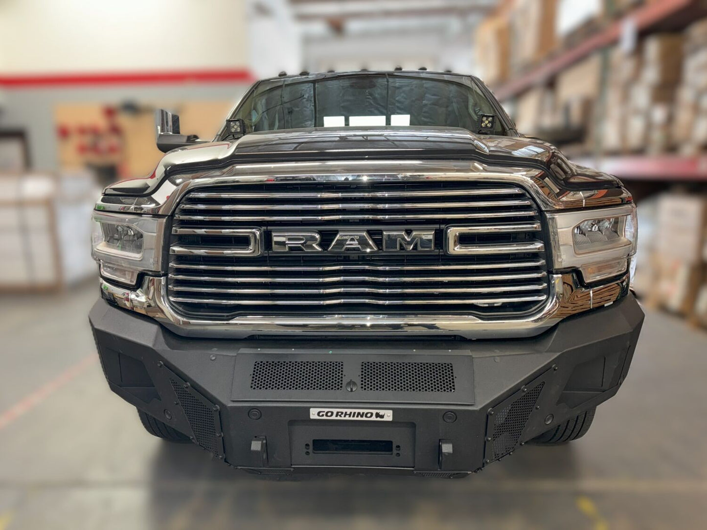 BR11 Front Bumper Replacement Textured Black 2019-2024 Ram 2500/3500 Go Rhino-2