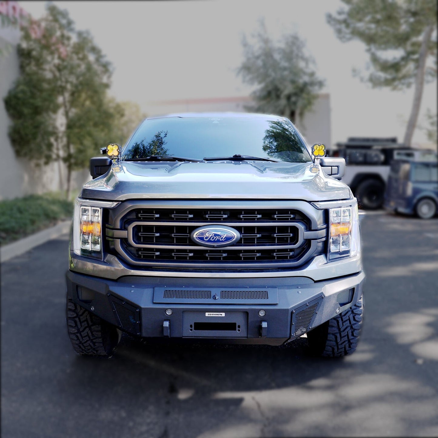 BR6 Winch Ready Front Bumper for Ford F 150 Textured Black 2021-2023 Ford F-150 Go Rhino-3