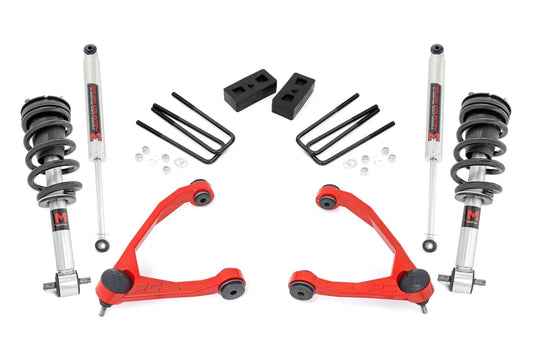 3.5 Inch Lift Kit Cast Steel M1 Strut Red Silverado/Sierra 1500 (07-13) Rough Country
