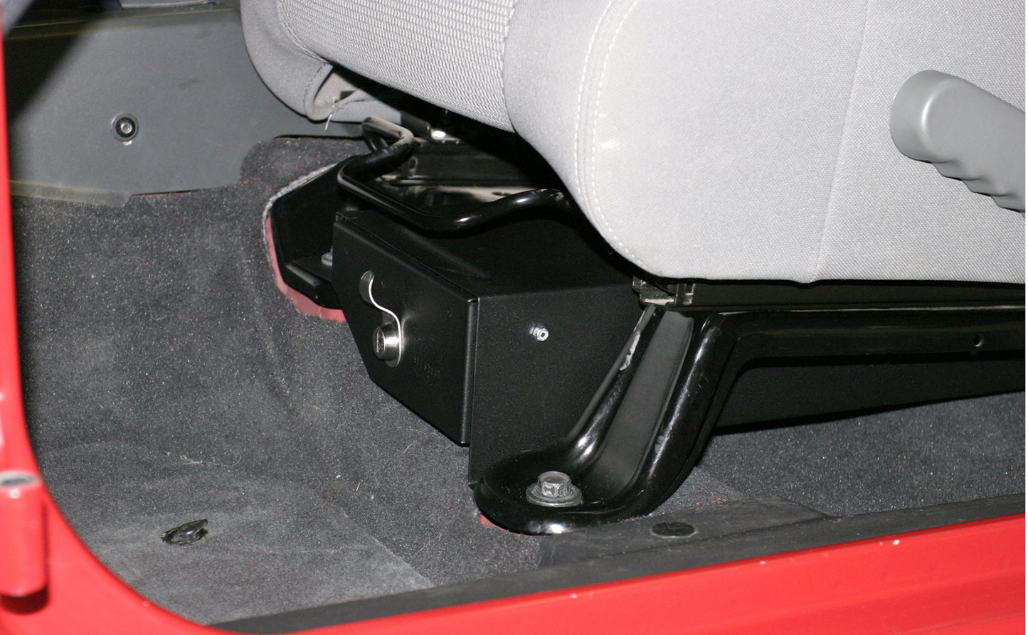 Front Driver Side Underseat Drawer - 07-18 Wrangjer JK 4-Door 2-Door w/o Flip Seat Black Products Tuffy Security