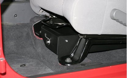 Front Driver Side Underseat Drawer - 07-18 Wrangjer JK 4-Door 2-Door w/o Flip Seat Black Products Tuffy Security