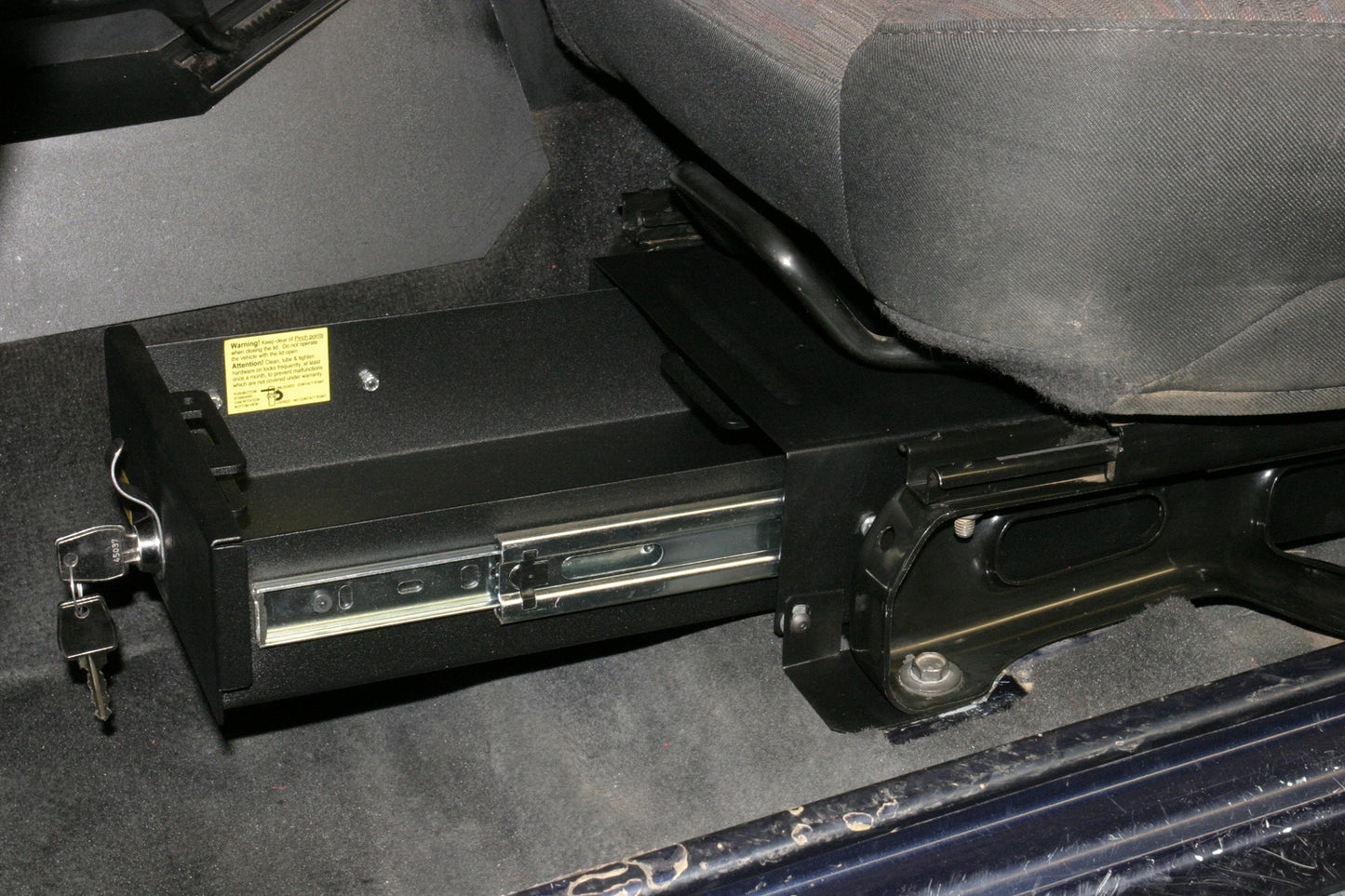 Front Driver Side Underseat Drawer - 97-06 Wrangjer TJ w/o Flip Seat Black Products Tuffy Security-1