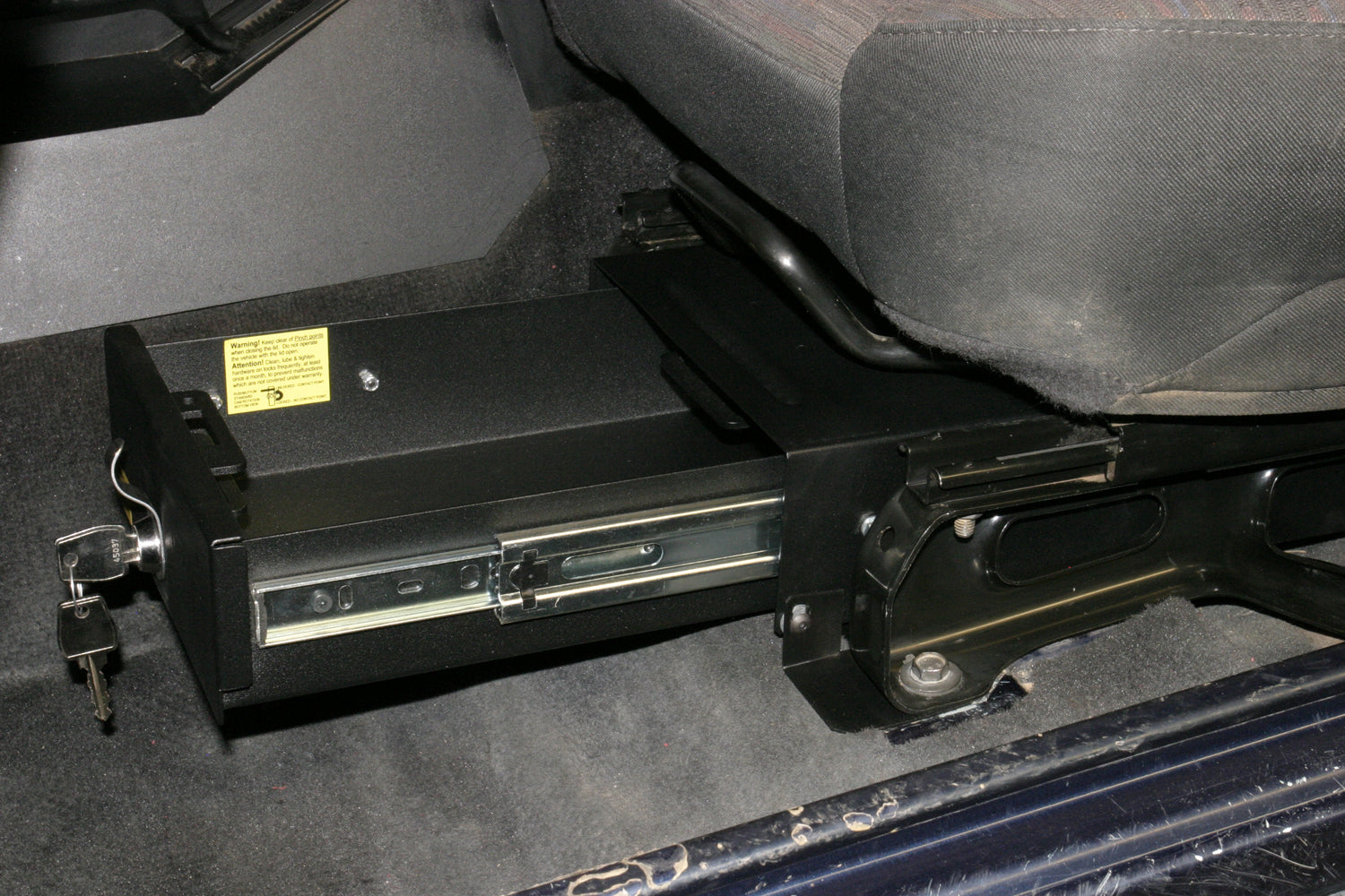 Front Driver Side Underseat Drawer - 97-06 Wrangjer TJ w/o Flip Seat Black Products Tuffy Security-1