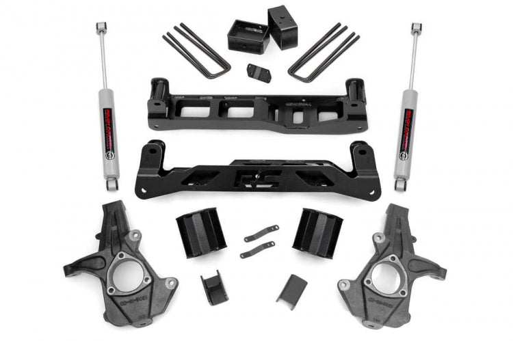 Rough Country 5 Inch Suspension Lift Kit w/N2.0 14-18 Silverado/Sierra 1500 2WD Aluminum/Stamped Steel Rough Country