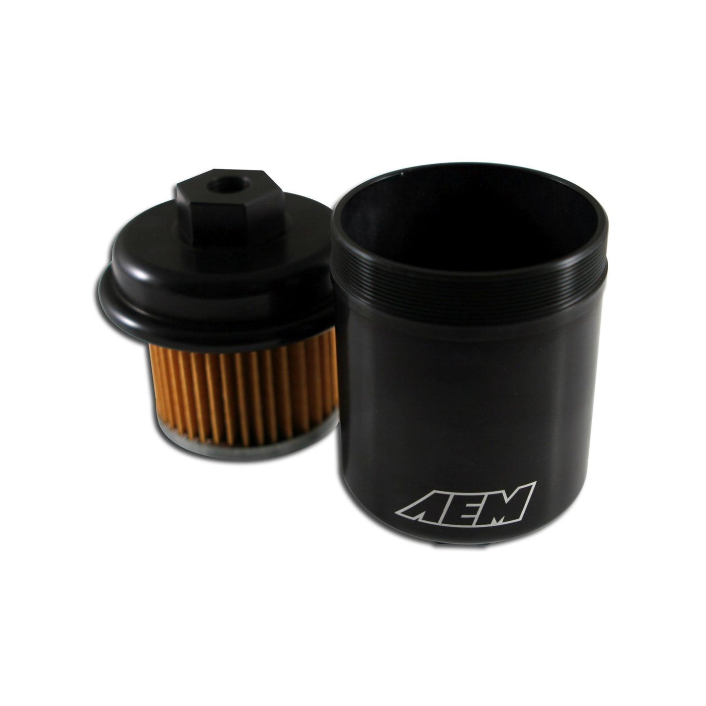 High Volume Fuel Filter Acura/Honda Inlet 14mm x 1.5 Outlet 12mm x 1.25 AEM Electronics-1