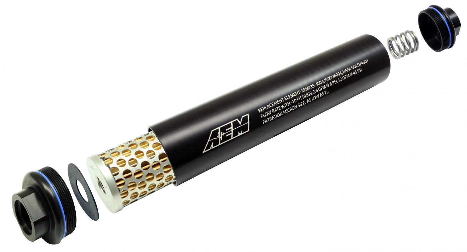 Universal High Volume Fuel Filter Element 7 Micron Filter AEM Electronics