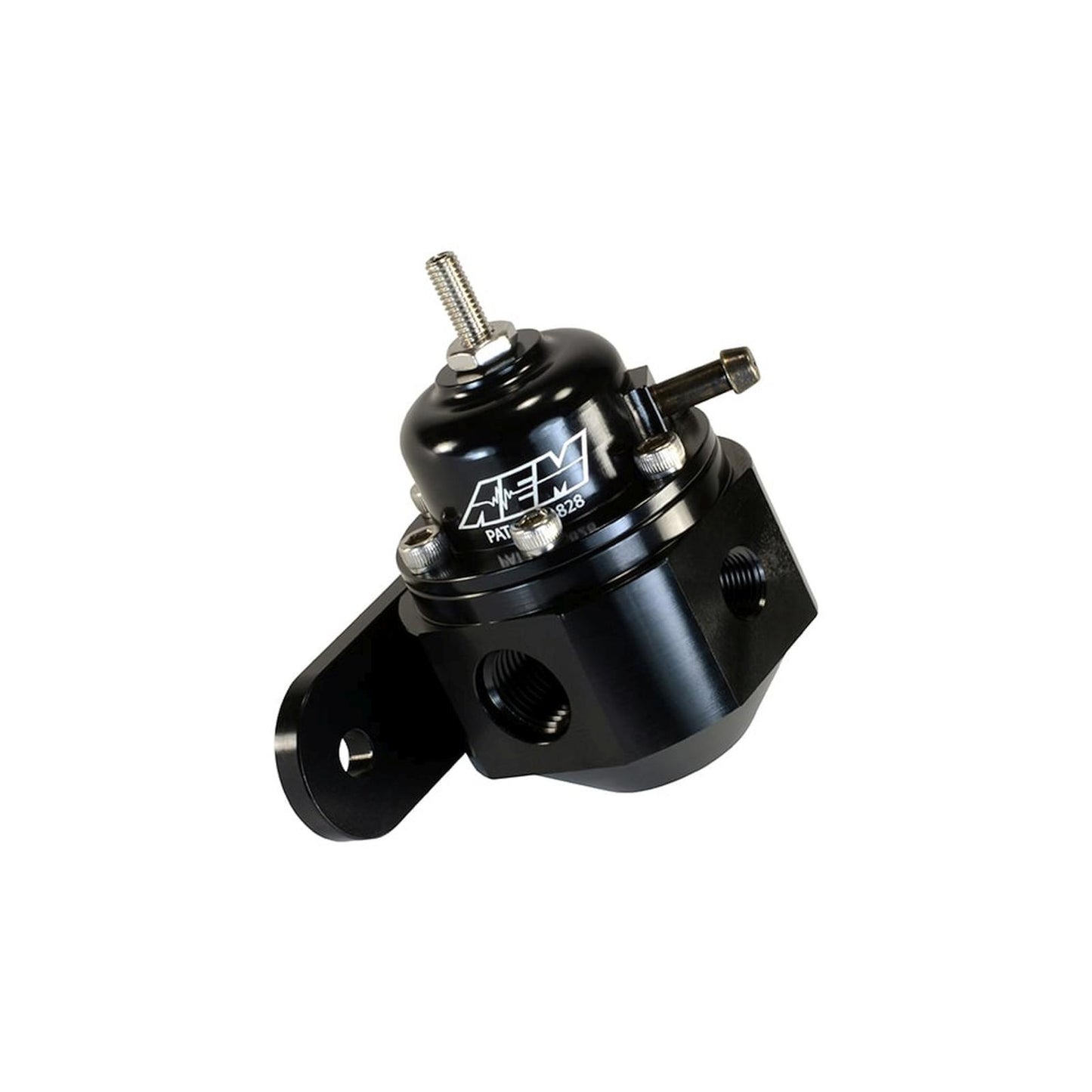 Universal Adjustable Fuel Pressure Regulator Inlet 2 x -6AN (9/16-18) Outlet -6AN Gauge Port 1/8 Inch NPT Black AEM Electronics
