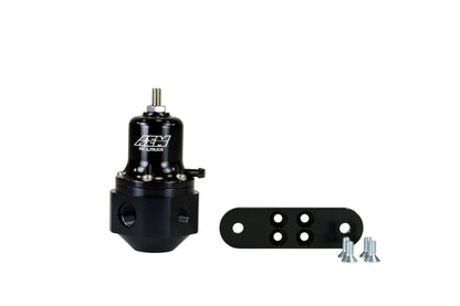 Hi-Cap Universal Adjustable Fuel Pressure Regulator Inlet 2 x -6AN (9/16-18) Outlet -6AN Gauge Port 1/8 Inch NPT Black AEM Electronics-1