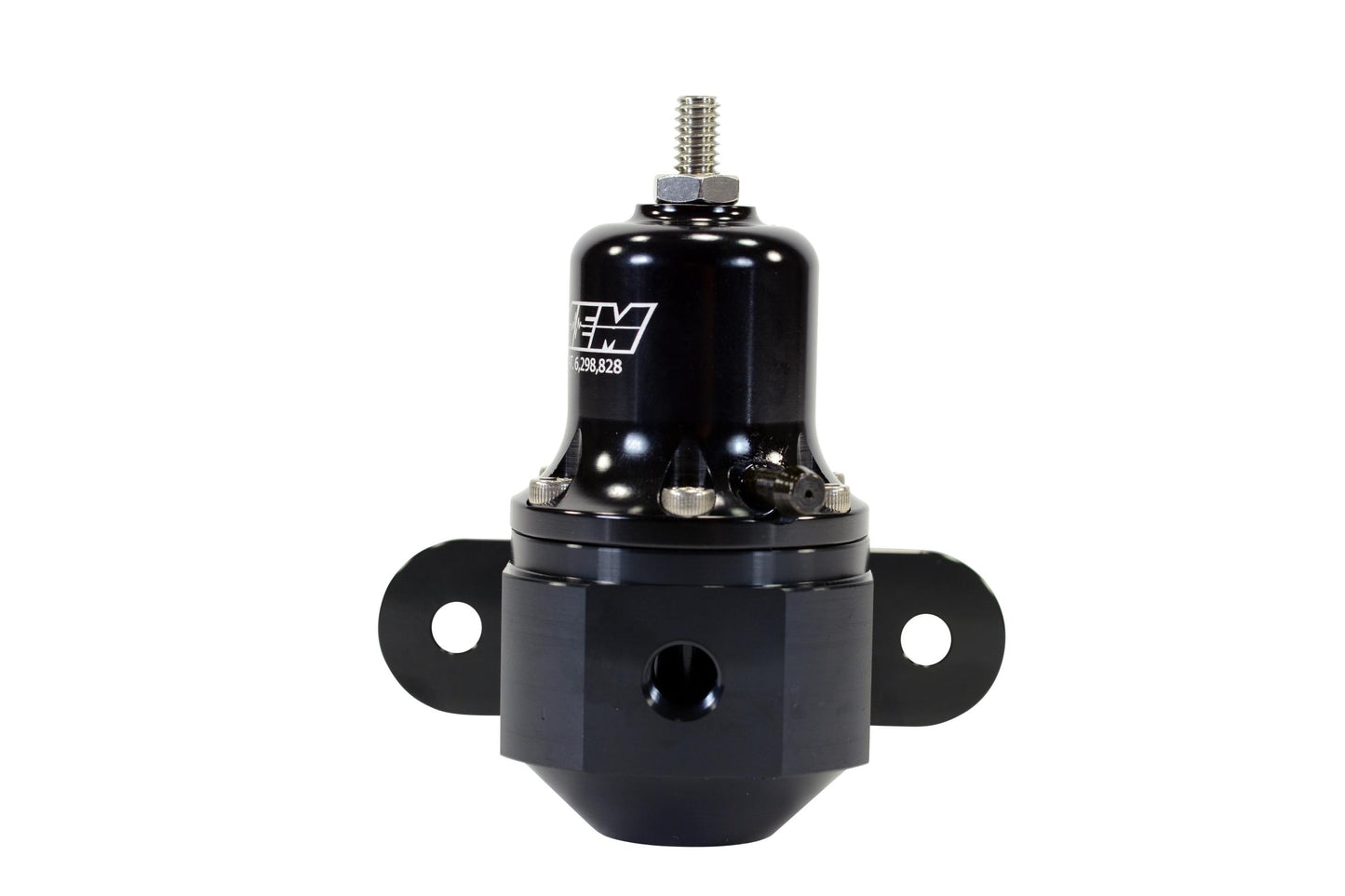 Hi-Cap Universal Adjustable Fuel Pressure Regulator Inlet 2 x -6AN (9/16-18) Outlet -6AN Gauge Port 1/8 Inch NPT Black AEM Electronics-2
