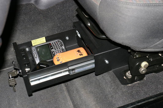 Front Driver Side Underseat Drawer - 03-06 Wrangjer TJ w/ Flip Seat Black Products Tuffy Security-1