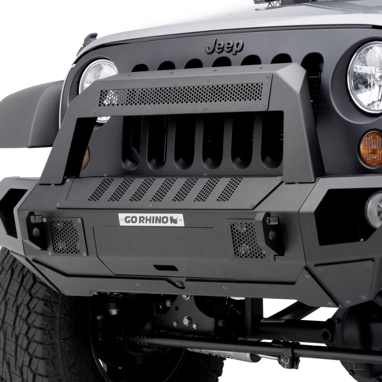 Trailline 10 Light Mount Bar Textured Black 2011-2026 Jeep Wrangler JK/JL 2020-2025 Jeep Gladiator 2021-2025 Ford Bronco Go Rhino-1