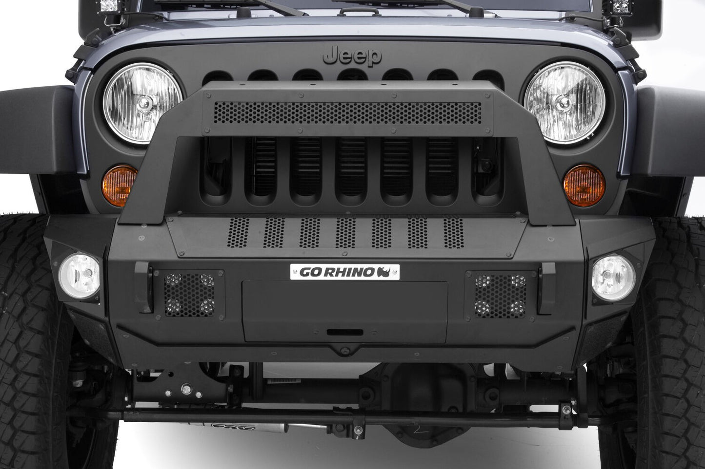 Trailline 10 Light Mount Bar Textured Black 2011-2026 Jeep Wrangler JK/JL 2020-2025 Jeep Gladiator 2021-2025 Ford Bronco Go Rhino-3