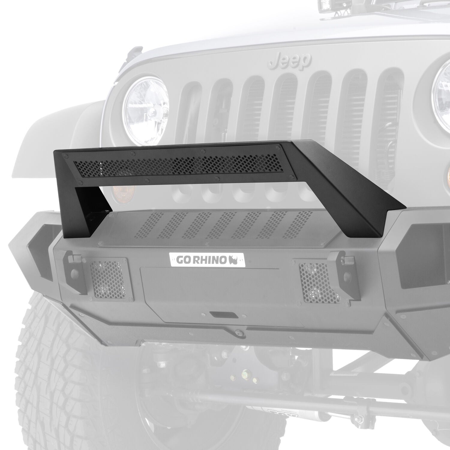 Trailline 20 Light Mount Bar Textured Black 2007-2026 Jeep Wrangler JK/JL 2020-2025 Jeep Gladiator 2021-2025 Ford Bronco Go Rhino-1
