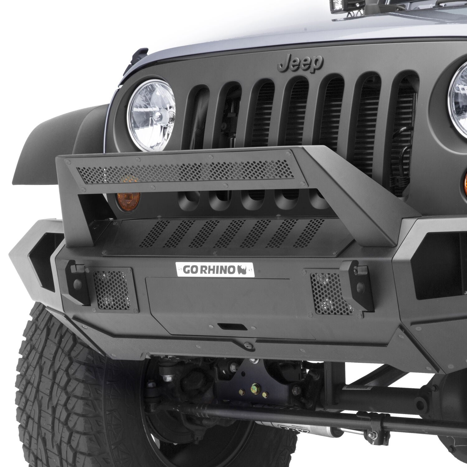 Trailline 20 Light Mount Bar Textured Black 2007-2026 Jeep Wrangler JK/JL 2020-2025 Jeep Gladiator 2021-2025 Ford Bronco Go Rhino-2