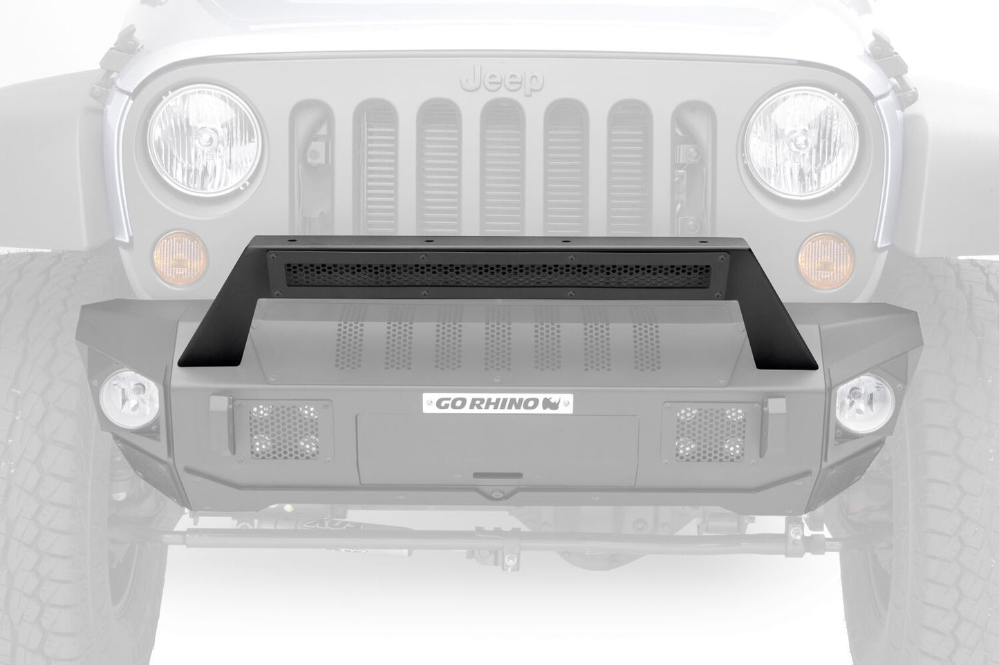 Trailline 20 Light Mount Bar Textured Black 2007-2026 Jeep Wrangler JK/JL 2020-2025 Jeep Gladiator 2021-2025 Ford Bronco Go Rhino-3