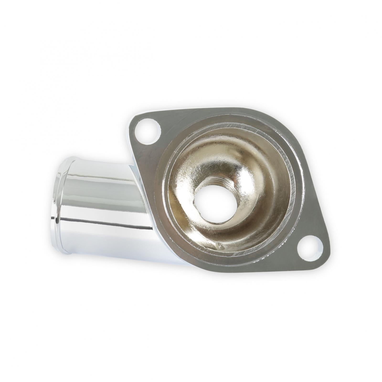 O-Ring Style Chrome Water Neck Fits 1967-1979 Chevrolet V8, has 1/2 Inch NPT Vacuum Switch Port Mr Gasket-5