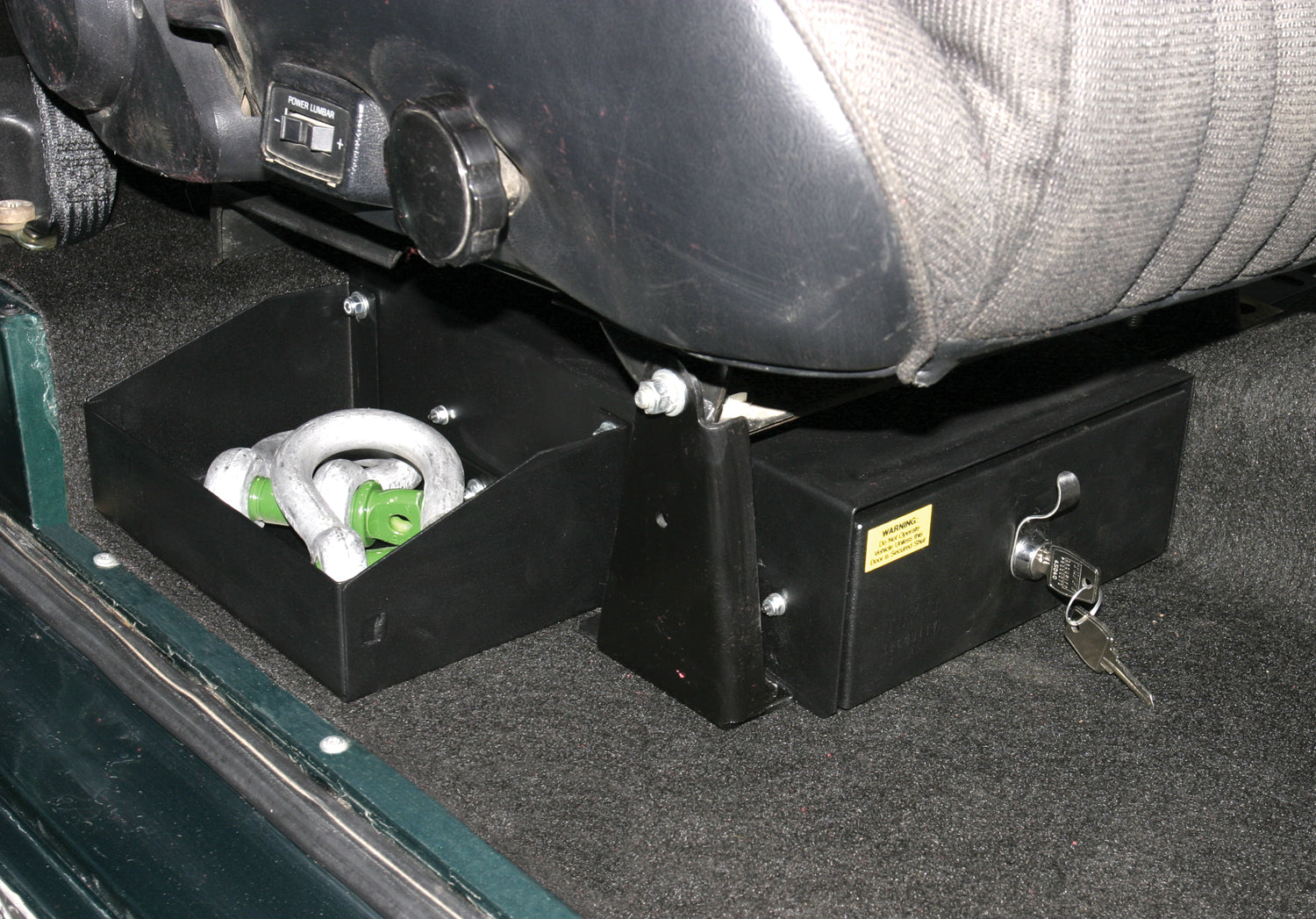 Front Passenger Side Underseat Drawer - 66-77 Bronco Black Products Tuffy Security