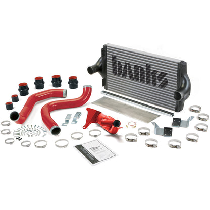 Intercooler Upgrade, Includes Boost Tubes (red powder-coated) for 1999.5 Ford F250/F350 7.3L Stroke Banks Power