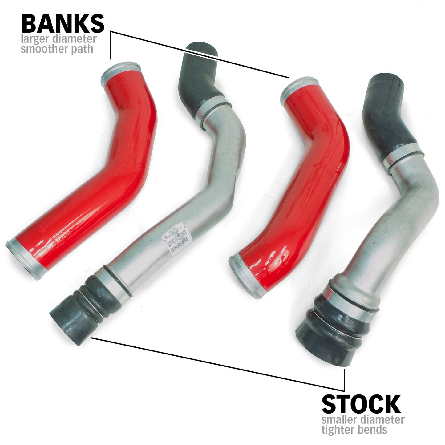 Boost Tube Kit Natural Finish Tubes 13-18 Ram 6.7 Banks Power-1