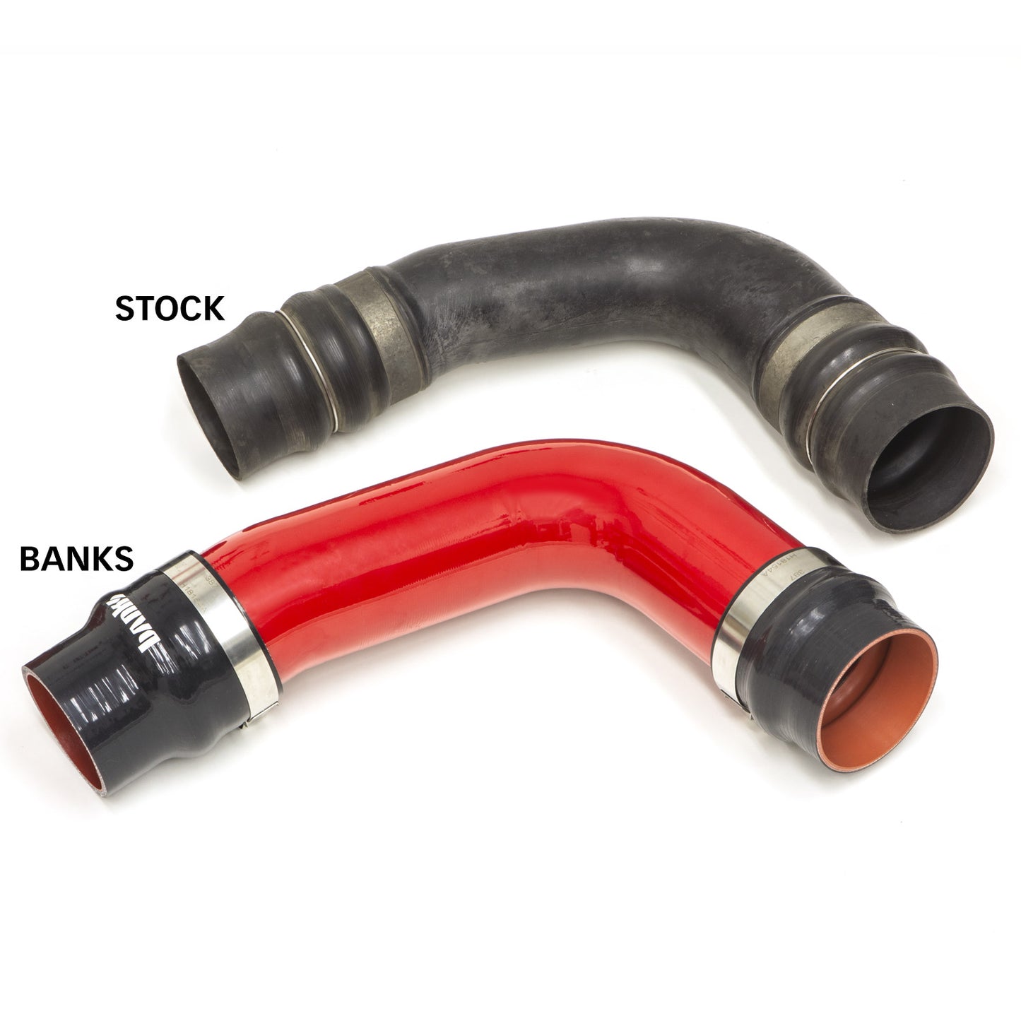 Boost Tube Upgrade Kit 2010-2012 Ram 2500/3500 Cummins 6.7L Red Powdercoat Banks Power-1