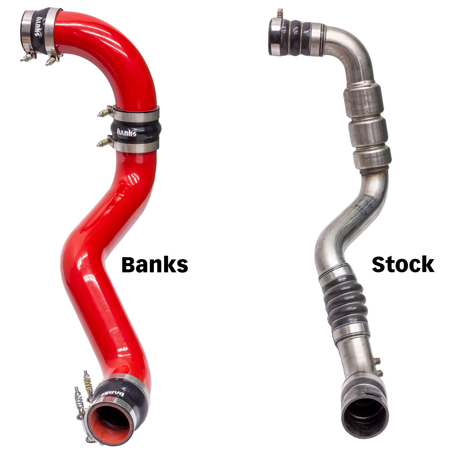 Boost Tube Upgrade Kit Red Powder Coated (Set) for 17-19 Chevy/GMC 2500/3500 6.6L Duramax L5P Banks Power-2