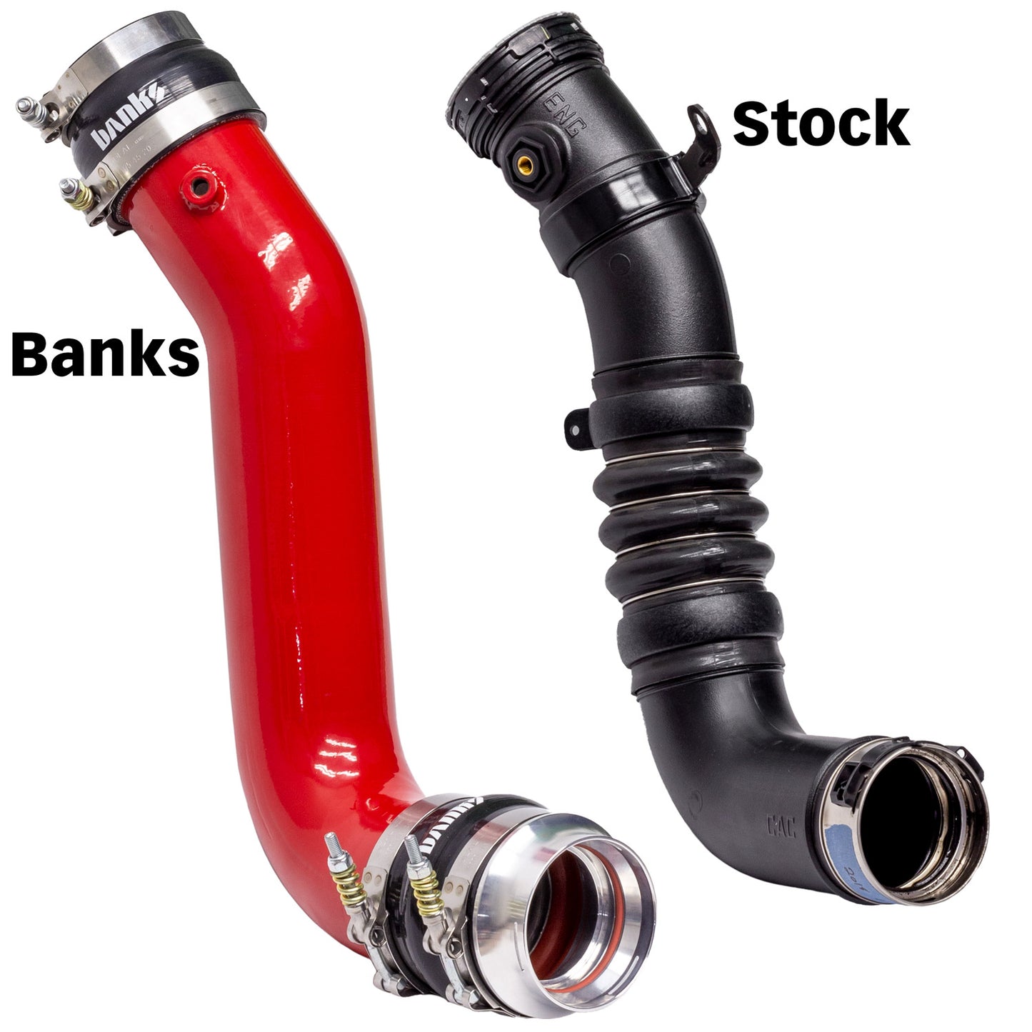 Boost Tube Upgrade Kit Red Powder Coated (Set) for 17-19 Chevy/GMC 2500/3500 6.6L Duramax L5P Banks Power-3