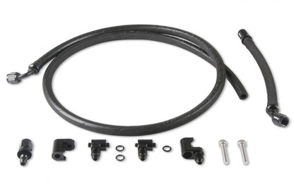 LS Steam Tube Kit W/Black Push-On Hose, Black Aluminum Hose Ends & Adjustable Steam Vent Adapters for the Front Outlets on the Engine Holley