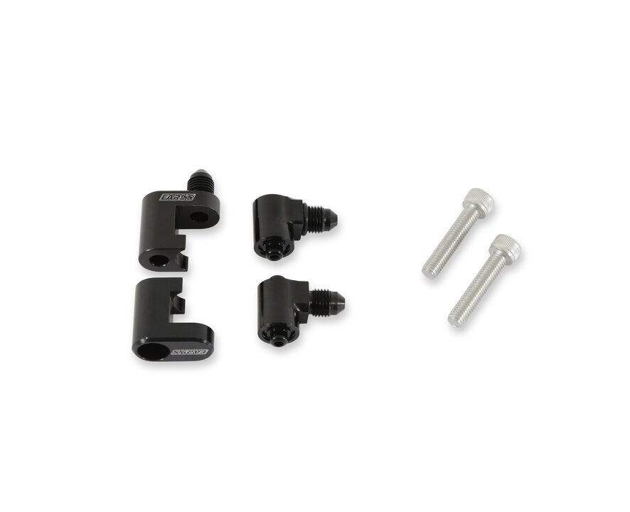 LS Steam Tube Kit W/speed Flex LS Steam Tube Kit with Braided Stainless Speed-Seal Hose, Zinc Plated Steel Hose Ends, and Adjustable Steam Vent Adapters for the Front Outlets on the Engine Holley-3