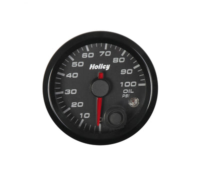 Analog Style Oil Pressure Gauge 2-1/16 Oil Pressure 10-100 PSI-Logo Holley-4