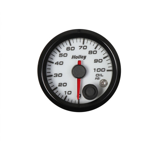 Analog Style Oil Pressure Gauge 2-1/16 Oil Pressure 10-100 PSI-Logo Holley