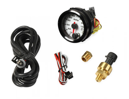 Analog Style Oil Pressure Gauge 2-1/16 Oil Pressure 10-100 PSI-Logo Holley-1