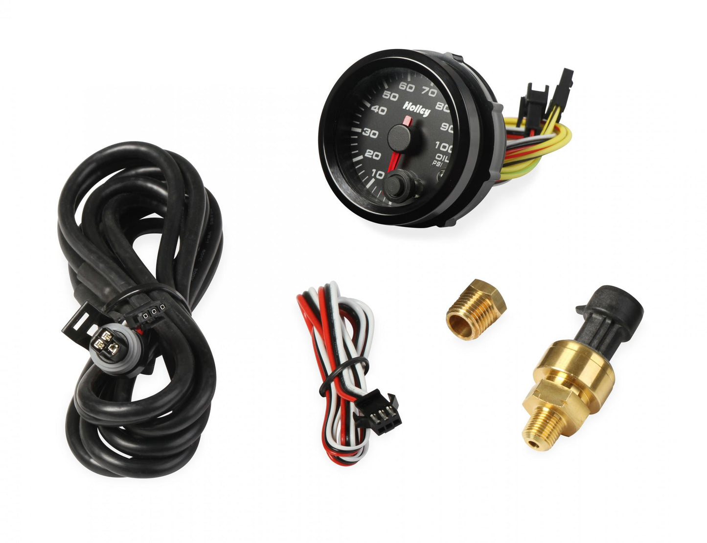 Analog Style Oil Pressure Gauge 2-1/16 Oil Pressure 10-100 PSI-Logo Holley-5