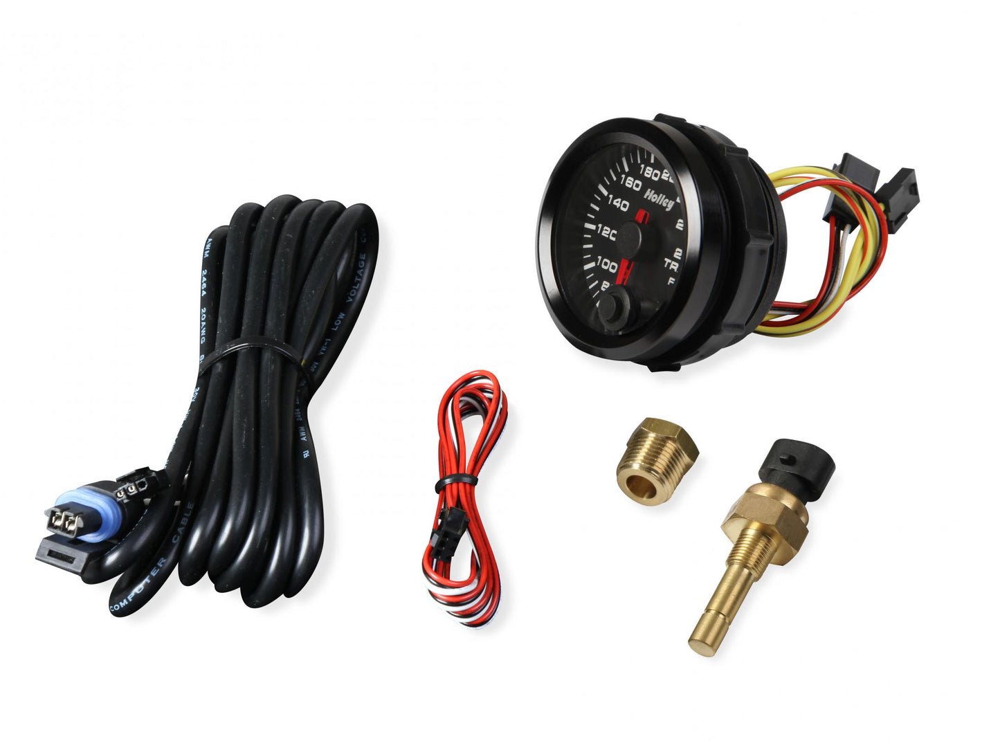 Analog Style Transmission Temperature Gauge Black 2-1/16 Transmission Temperature 60-260F-logo Holley-1