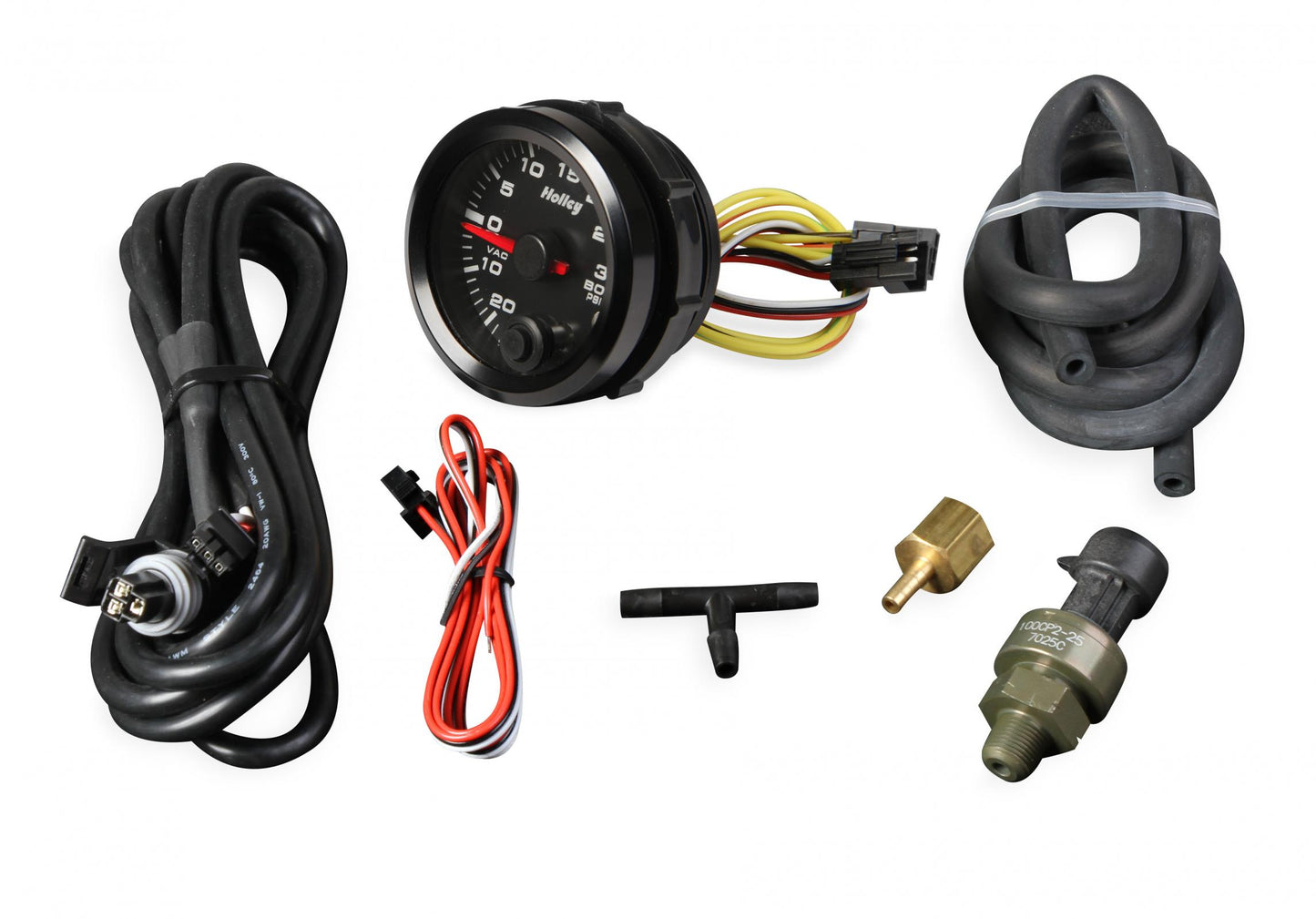 Analog Style Boost/vacuum Gauge Black 2-1/16 Boost/vac -30inhg/30psi-logo Holley-1