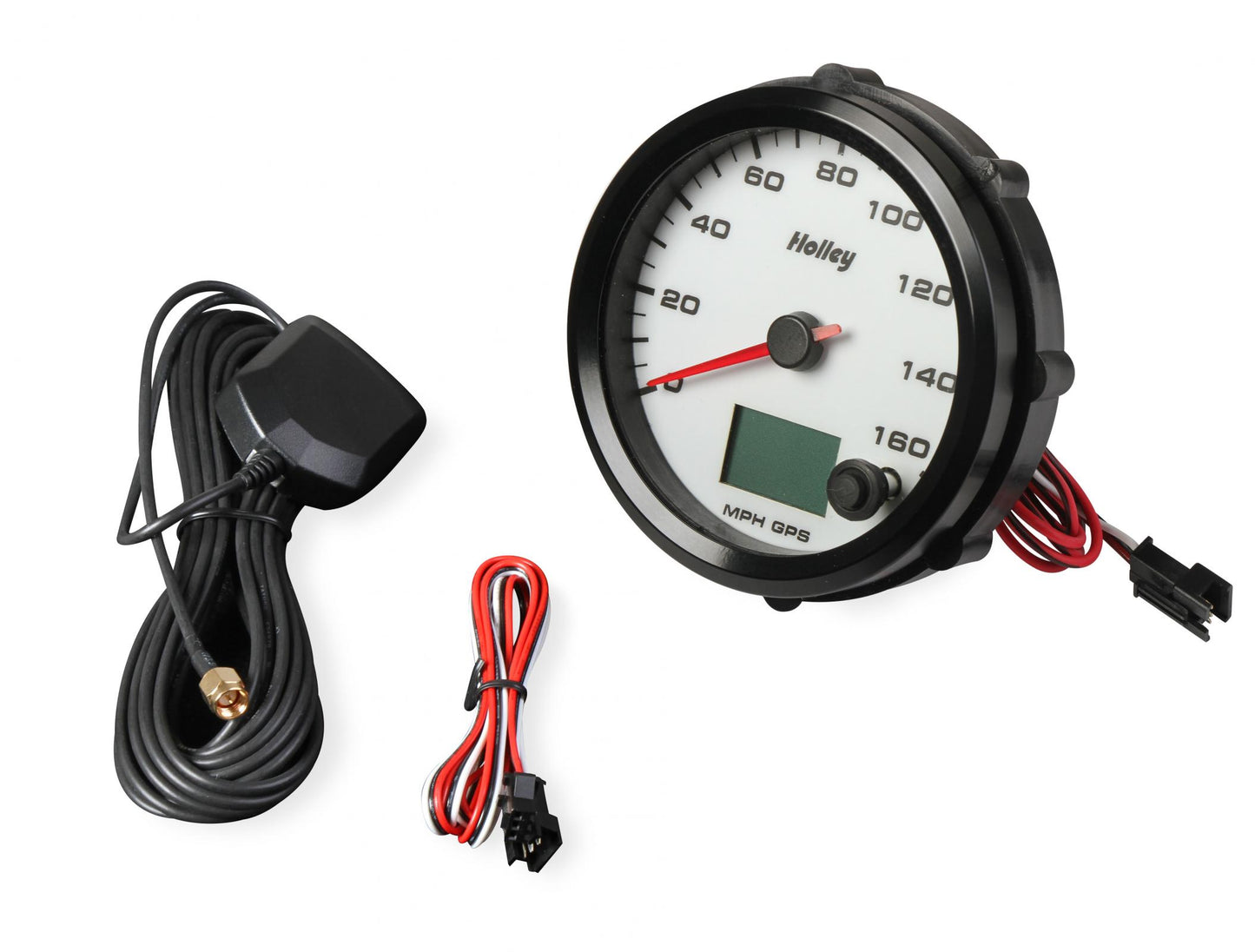 Analog Style Speedometer White Face, 3-3/8 160 MPH GPS Speedometer (with Odometer) Holley-1
