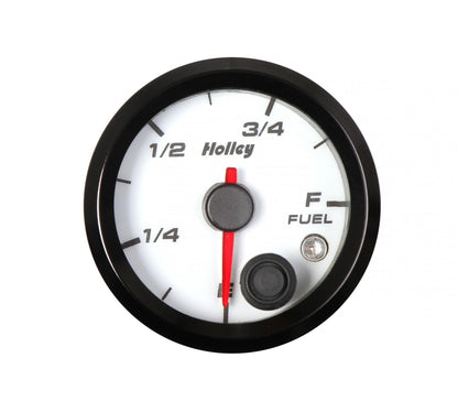 Analog Style Fuel Level Gauge White Face 2-1/16 Fuel Level Gauge-Logo Holley