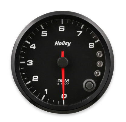 Analog-Style Tachometer Black 3-3/8 Tachometer 0-8K Standalone W/ Internal Shiftlight-Logo Holley