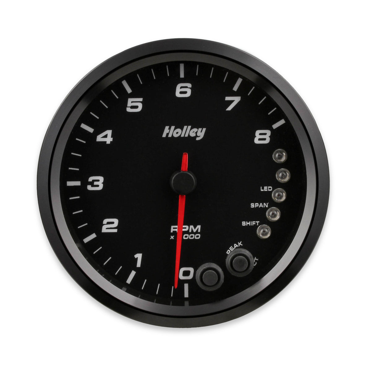 Analog-Style Tachometer Black 4-1/2 Tachometer 0-8K Standalone W/ Internal Shiftlight-Logo Holley