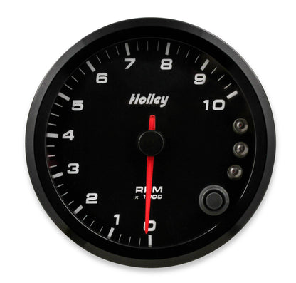 Analog-Style Tachometer Black 3-3/8 Tachometer 0-10K Standalone W/ Internal Shiftlight-Logo Holley