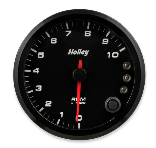 Analog-Style Tachometer Black 3-3/8 Tachometer 0-10K Standalone W/ Internal Shiftlight-Logo Holley